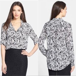 Nordstrom Diane Von Furstenberg Lorelei Two Silk B&W Blouse
